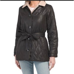 NWT🧥 Kate Spade New York Belted Quilt With Contrast Collar Jacket SZ-S